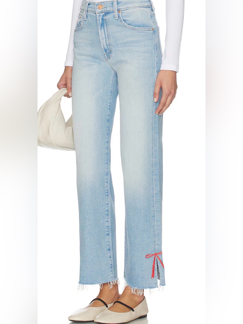 NEW MOTHER Sz 29 rambler zip slice hover fray jeans in complete 360